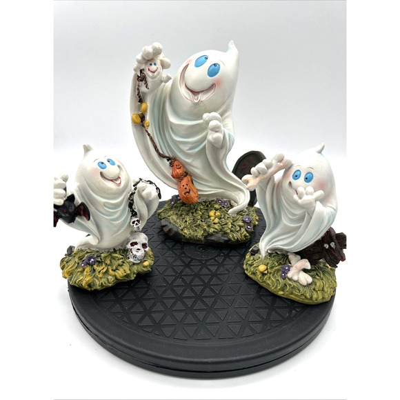 Lot Of 3 Vintage Halloween Ghost Figurines Resin EUC - Picture 1 of 10